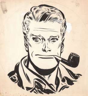 Caniff | Steve Canyon, ensemble de 3 illustrations Ã  l’enc… | Banque Dessinée