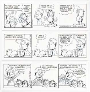 Davis, Jim | Jim Davis Garfield Consecutive Daily Comic Strip Original Art Group of 6 (PAWS, 2003).... (Total: 6 Original Art) | Heritage