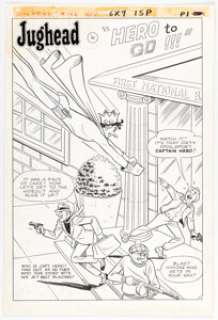 Vigoda, Bill | Bill Vigoda Jughead #126 Complete 5-Page Captain Hero First Appearance Story Original Art (Archie, 1965).... (Total: 5 Original Art) | Heritage