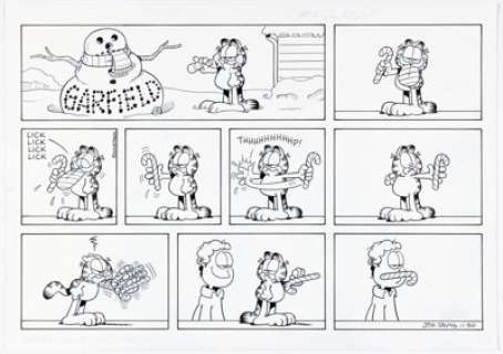 Davis, Jim | Jim Davis Garfield Sunday Comic Strip Original Art dated 11-30-08 (PAWS, 2008).... | Heritage
