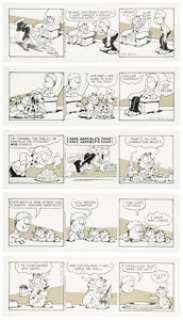 Davis, Jim | Jim Davis Garfield Consecutive Daily Comic Strip Original Art Group of 6 (United Feature Syndicate, 1990).... (Total: 6 Original Art) | Heritage