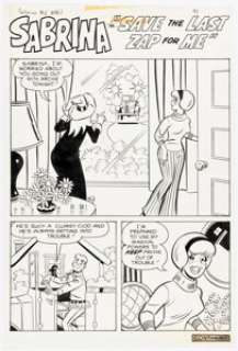 Al Hartley and Joe Sinnott Sabrina, the Teenage Witch #5 Complete 6-Page Story "Save the Last Zap for Me" Original Art (Archie, 1972). (Total: 6 Original Art) | Heritage