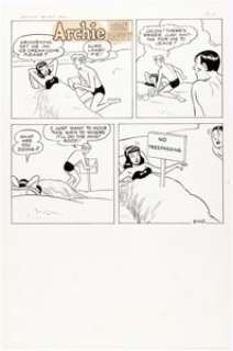 Samm Schwartz Archie #148 Complete 1-Page Story "Sign Savvy" Original Art (Archie, 1964). | Heritage