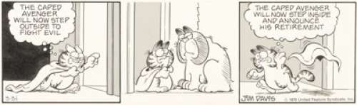 Jim Davis Garfield Daily Comic Strip Original Art dated 3-31-79 (United Feature Syndicate, 1979).