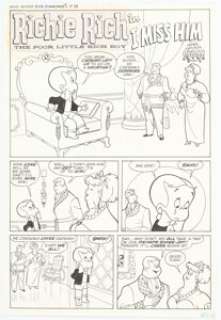 Harvey Artist Richie Rich Diamonds #1 "I Miss Him" Complete 5-Page Story Original Art (Harvey, 1972). (Total: 10 Items) | Heritage
