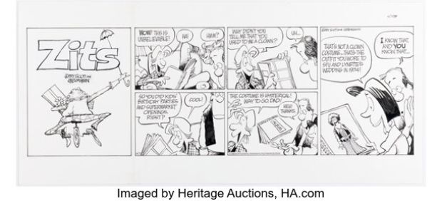 Jerry Scott and Jim Borgman Zits Sunday Comic Strip Original Art dated 6-7-98 (King Features Syndicate, 1998). | Heritage