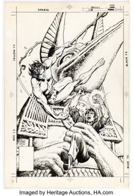 Ernie Chan and Alfredo Alcala Tarzan #258 Cover Original Art (DC, 1977). | Heritage
