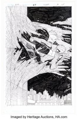 John Romita Jr. and Scott Hanna The Amazing Spider-Man #59 (953) Tombstone Cover Original Art (Marvel, 2024). | Heritage