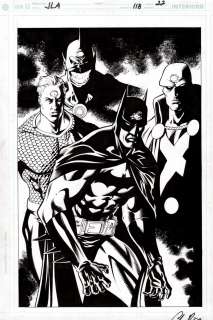 Chris Batista, Mark Farmer - jla #118 p 22 (batman, aquaman, manhunter, despero splash! ) 2005