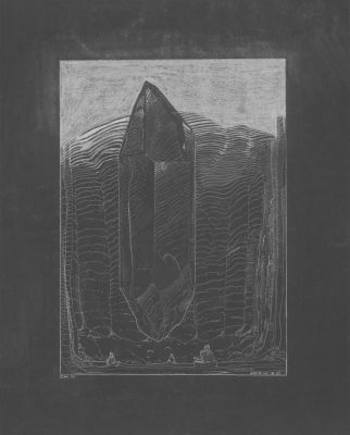 Lot 132 - MOEBIUS (1938-2012). Les cristaux. Dessin à la craie blanche. | HVMC