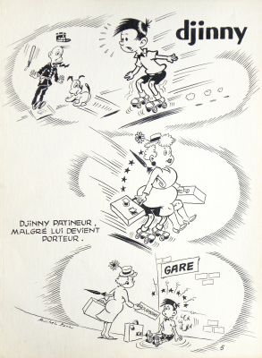 » Patineur » – Michel-Paul Giroud | « Djinny » – Planche Originale | Zic et Bul