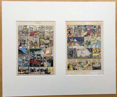 Franka - Twee inkleuringen op blauwdruk "Moordende Concurrentie + zwart-film, in kader - (1989) | Catawiki