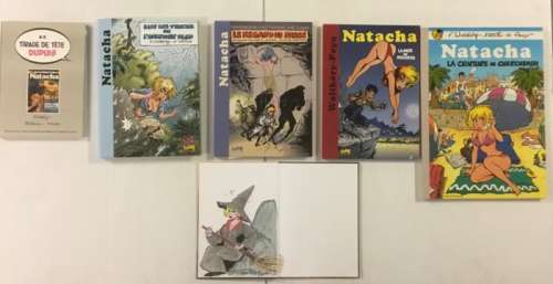 Natacha - T9+T15+T19+T21+T23 + HS + Dessin couleur - 6xTT/EO - Hardcover - First edition - (1983/2018) | Catawiki