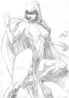 Ed Benes | Raven - 09"x12" Pencil | Ed Benes