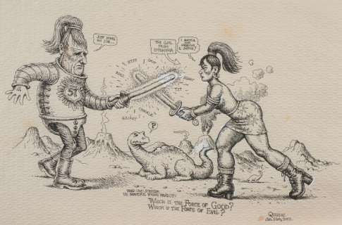 Robert Crumb | The Old Soldier vs. beautiful Young Zealot | Artcurial