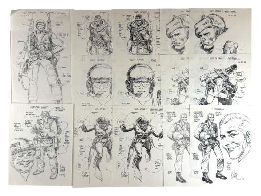 Lot 375 - Joe Kubert GI Joe Sgt Savage Concept Art Grouping | Weiss Auctions