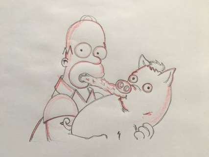 THE SIMPSONS - HOMER & THE PIG - First edition | Catawiki