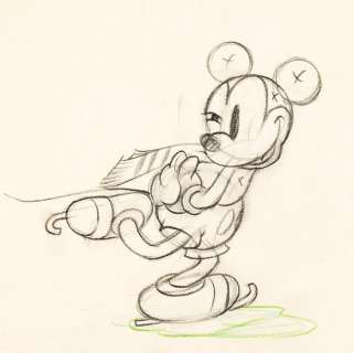 Walt Disney - "On Ice" Mickey Mouse Original Animation Production Drawing of 1935 ! - First edition | Catawiki