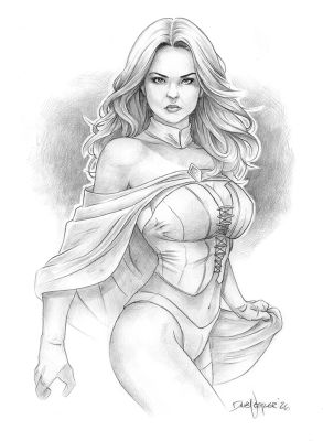Dave Nestler - "Emma Frost" original pencil sketch from Dave Nestler
