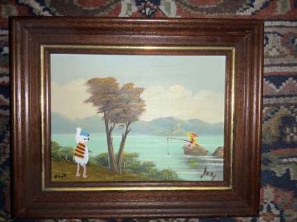 Jean-Marc van Tol - Origineel olieverf schilderij - Fokke & Sukke are fishing | Catawiki