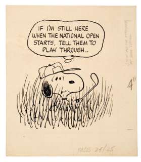 "PEANUTS - SNOOPY" BING CROSBY NATIONAL PRO-AM GOLF TOURNAMENT PROGRAM ORIGINAL ART BY SCHULZ. | Hake’s