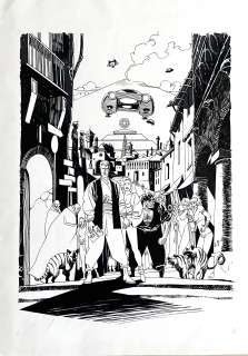 LUCIO FILIPPUCCI - Original illustration for Martin Mystere. Cm. 29,5x42. Ink and felt. Signed. Mint. Code 449.