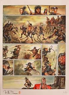 Saverio Tenuta | Le Masque de Fudo - S. Tenuta - original page "Pluie" - Page volante - (2017) | Catawiki