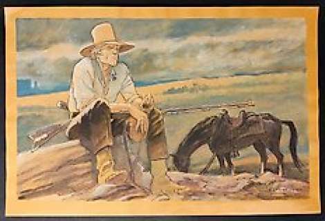 Luca Vannini - Ken Parker - Luca Vannini - illustrazione originale "Scrutando l‘Orizzonte" - Exemplaire unique