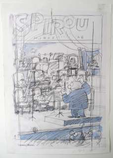 Cromheecke | Tom Carbon(e) - Originele ontwerpschets (studie) voor cover Robbedoes/Spirou (1992) | Catawiki