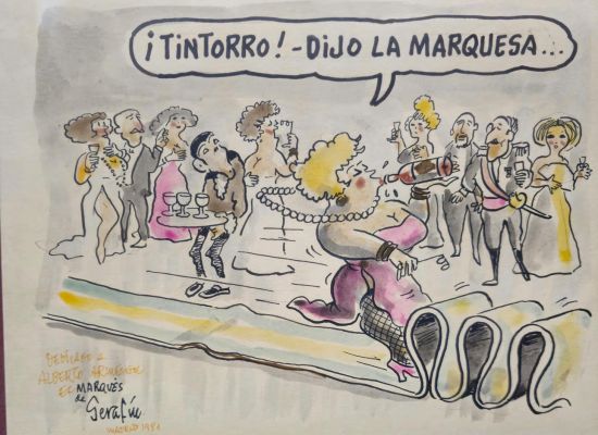 SERAFÍN ROJO CAMAÑO. THE MARQUISE. COMIC STRIP. DEDICATED. SIGNED AND DATED (1981). GOUACHE ON PAPER. Art - Paintings | Auctionet