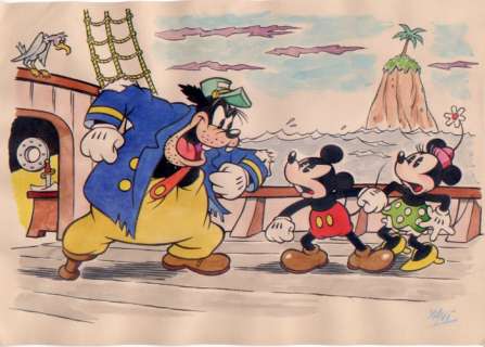 Xavi (Xavier Vives Mateu) | MICKEY - Dibujo original - Peg-Leg Pete, Mickey and Minnie - EO (2020) | Catawiki