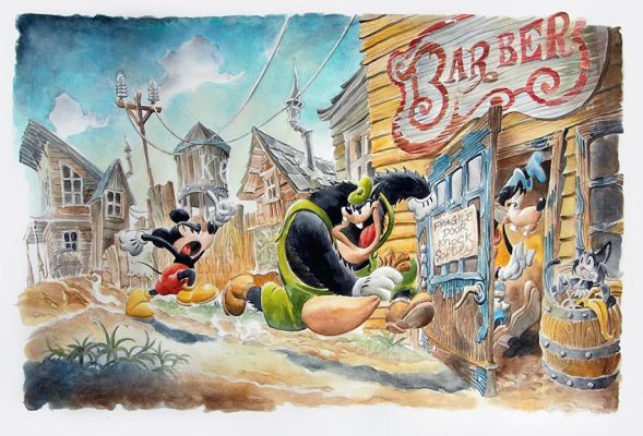 Paolo Mottura | “Mickey Mouse, Goofy & Peg Leg Pete: Come Gatto e Topo” – Illustrazione | Cart Gallery