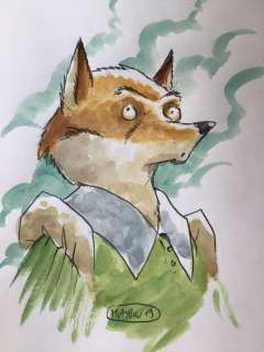 Masbou | Masbou - Dessin original en couleur - De Cape et de Crocs - Armand Raynal de Maupertuis | Catawiki