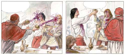 Manara | Borgia, Le Pouvoir de l’inceste, strip original à l’encre de chine et à l’aquarelle pour cet album paru en 2006 chez Albin Michel. | Septimus