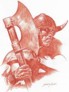 Sanjulian, Manuel | Conan The Barbarian [Arnold Schwarzenegger] - Original Sanguine - Sanjulian Signed | Catawiki