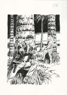 Roberto Diso | Mister No #356 - Roberto Diso - cover originale "Corsa contro il Tempo" - Page volante - Exemplaire unique - (2005) | Catawiki