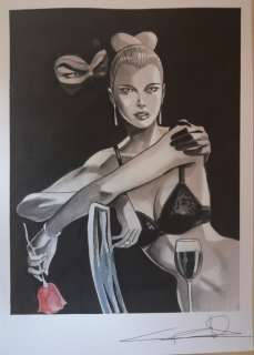 Giuseppe Candita | Diabolik - G. Candita - original artwork "Una rosa rossa per Eva Kant" - Page volante - Exemplaire unique (2021) | Catawiki