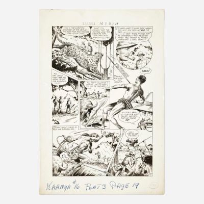 Lot 232 - Maurice Whitman, Kaanga #16 Story Page 19 Original Art (Fiction House, 1951) | Landry Pop Auctions