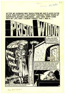 Al Feldstein | Feldstein - "I Was A Prison Widow", A MOON, A GIRL,
 ROMANCE #12, Splash Page | Russ Cochran