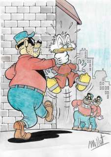 Millet | The Beagle Boys & Scrooge McDuck - Millet - Original Drawing | Catawiki