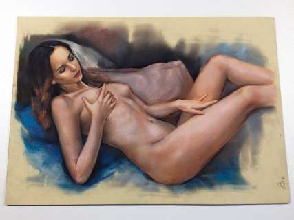 Kirilova Julia | Beauty Masturbation - Original Pastel Painting Sexy Illustration (A3) - Signed - (2018) | Catawiki