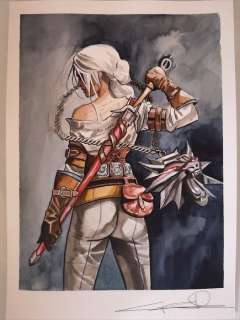 Giuseppe Candita | G. Candita - original artwork "Cirilla Fiona Elen Riannon" Ciri The Witcher. - Page volante - Exemplaire unique | Catawiki