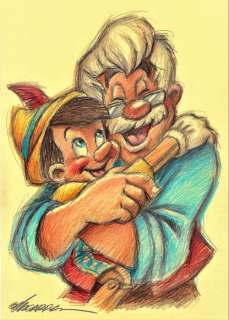 Joan Vizcarra | Pinocchio & Gepetto - Original Drawing - Joan Vizcarra | Catawiki