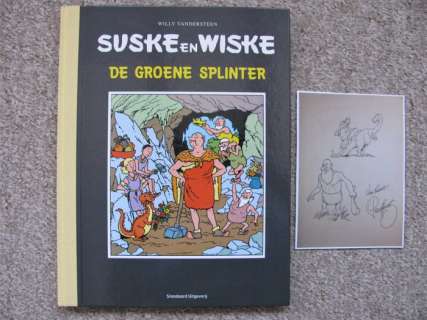 Willy Vandersteen / Paul Geerts | Suske en Wiske - De Groene Splinter - Grootformaat album met pentekening door Paul Geerts - Cartonné - (2005) | Catawiki
