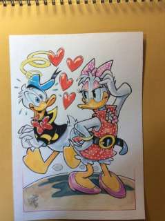 Alessandro Gottardo | Donald Duck - Original illustration in colour - â€œDaisy in my mindâ€ - Size: 21 x 29,7 cm. - (2020) | Catawiki