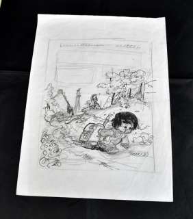 Walthéry, François | Walthéry, François - Crayonné original + plaque métal - Le P’tit bout d’chique | Catawiki