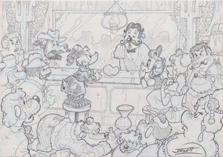 Julian Jordan | Disney DuckTales - Original drawing - Scrooge and Glittering Goldie, The Big Egg - Size: 29,8 x 21 cm. | Catawiki