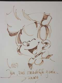 Janry | Spirou et Fantasio - Dessin original (dédicace) de Janry de Spirou - Page volante | Catawiki