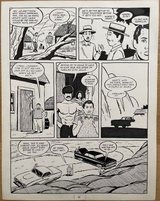 Gilbert Hernandez | L&R 9-The Laughing Sun part 2 p2 – Israel, Satch, Vicente en Heraclio looking fo | Thornbush Art