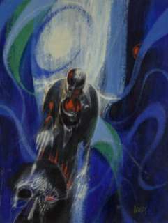 Richard M. Powers (American, 1921-1996)
 A Plague of Demons, paperback cover, 1965
 Mixed media on board
 22 x 16.25 in.... | Heritage